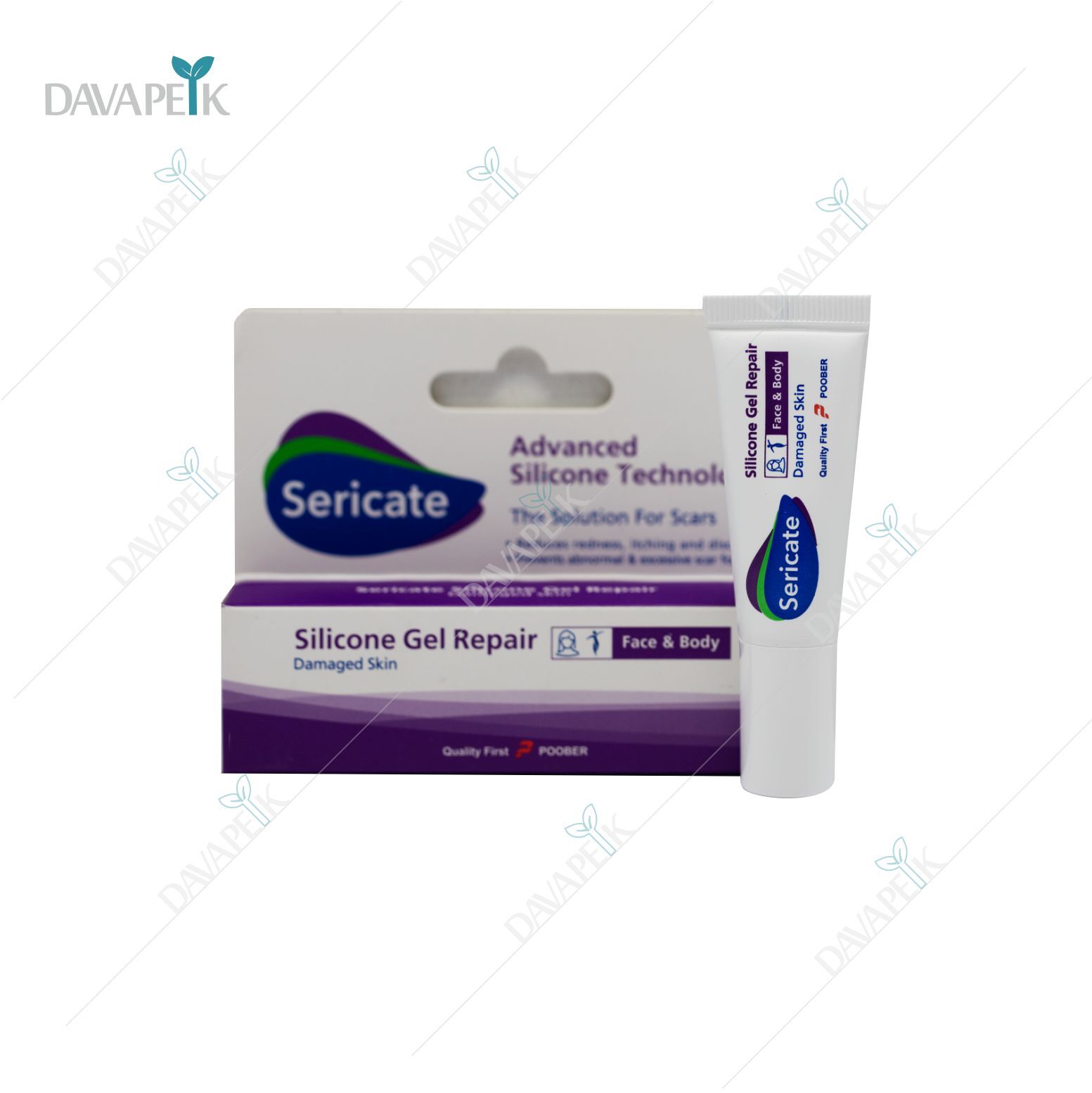 تیوب و بستهبندی ژل ترمیم کننده اسکار و جای زخم سری کیت Sericate