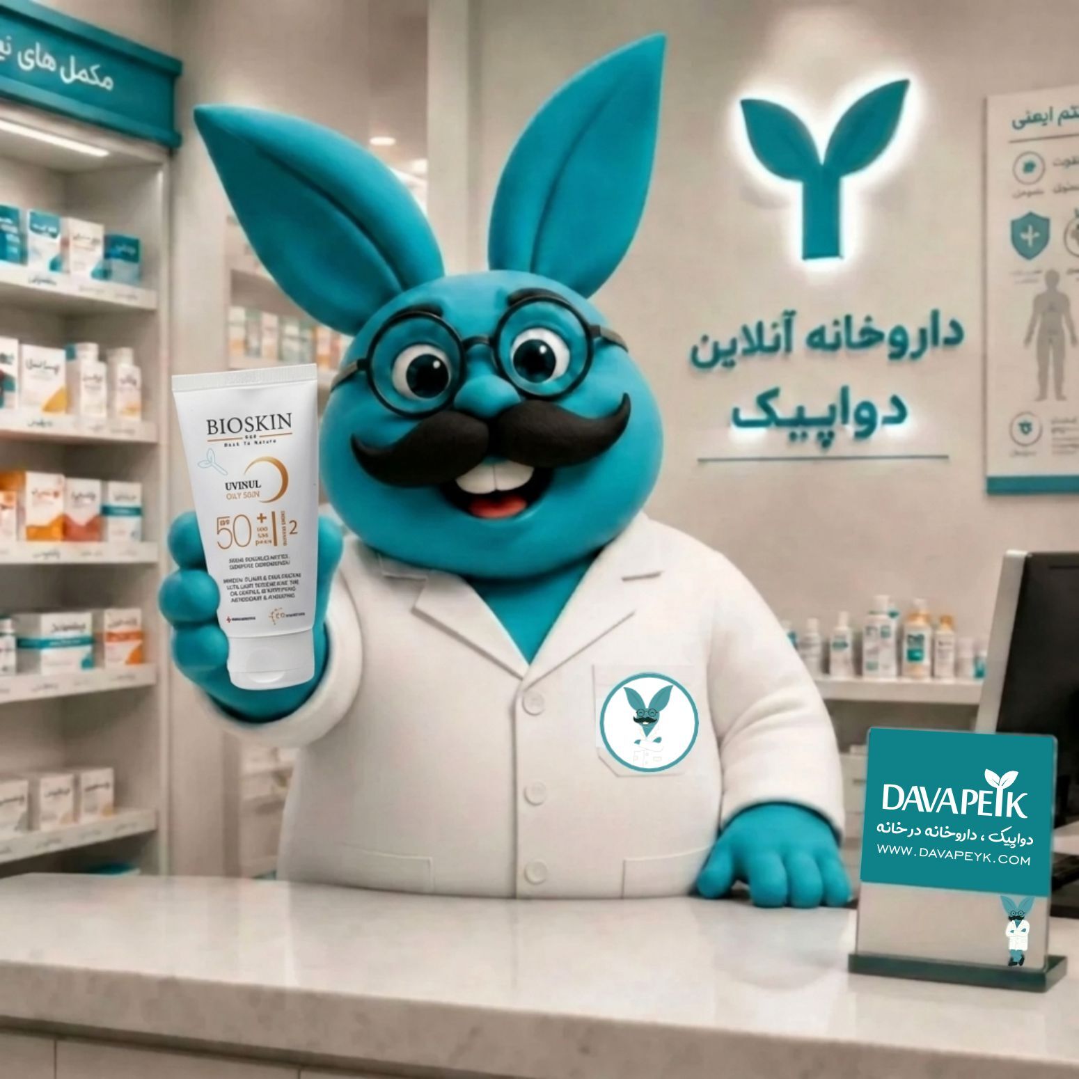 ضد آفتاب بایو اسکین پلاس اس پی اف 50 بژ طبیعی پوست چرب و مختلط در دستان دوادد