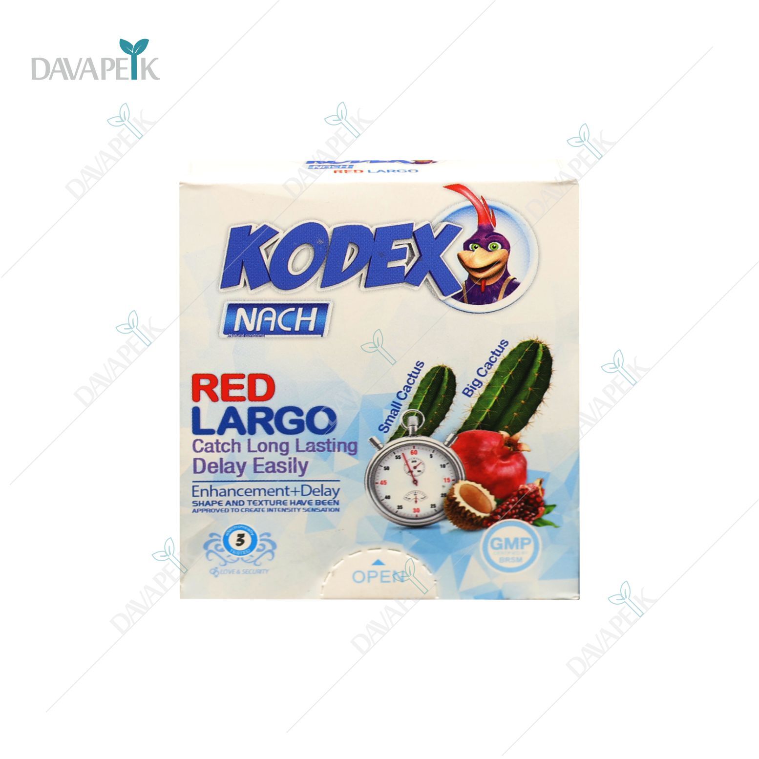 کاندوم ۳ عددی رد لارگو کدکس Kodex Red Largo با خاصیت تاخیری و افزایش جریان خون