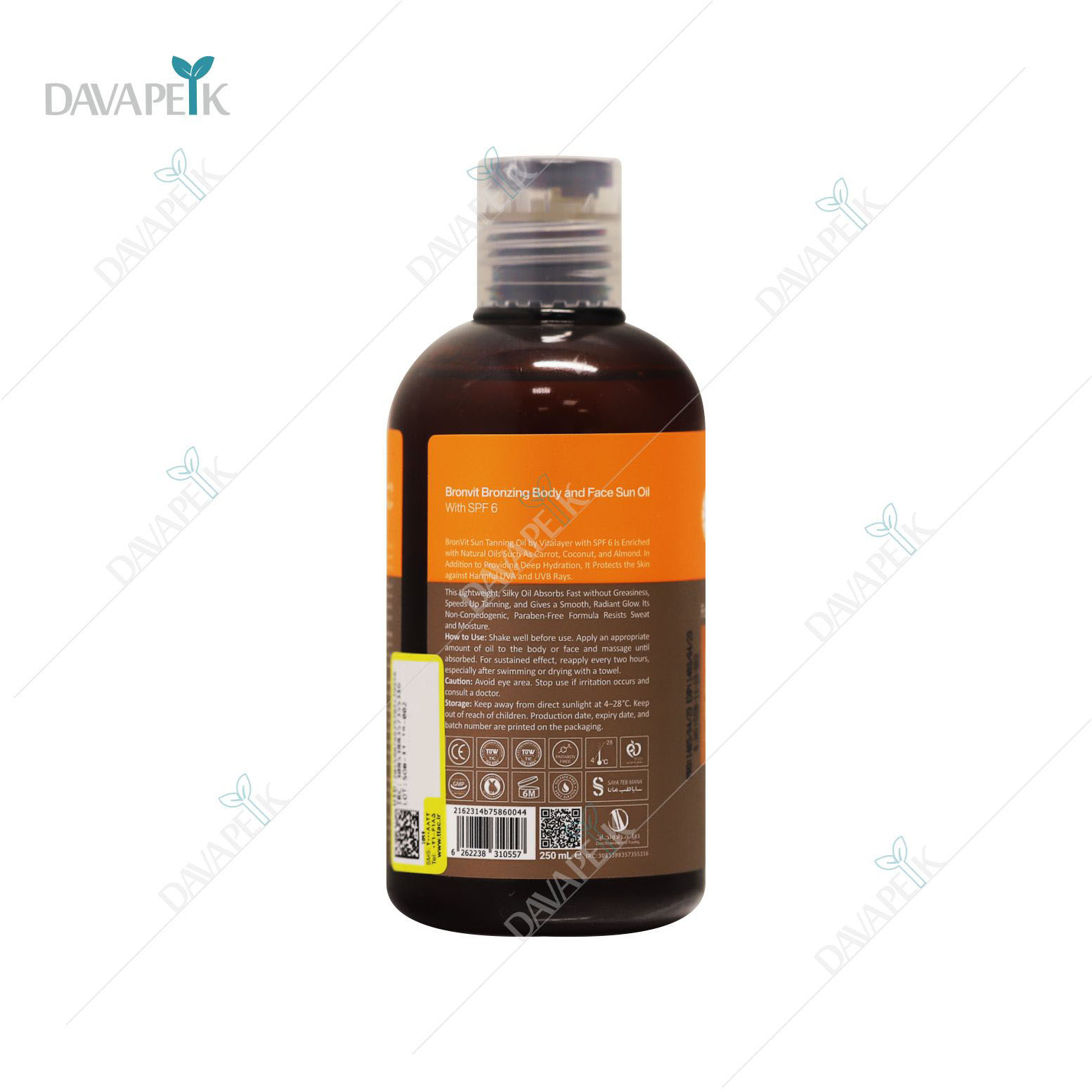  روغن برنزه کننده پوست صورت و بدن ویتالایر 