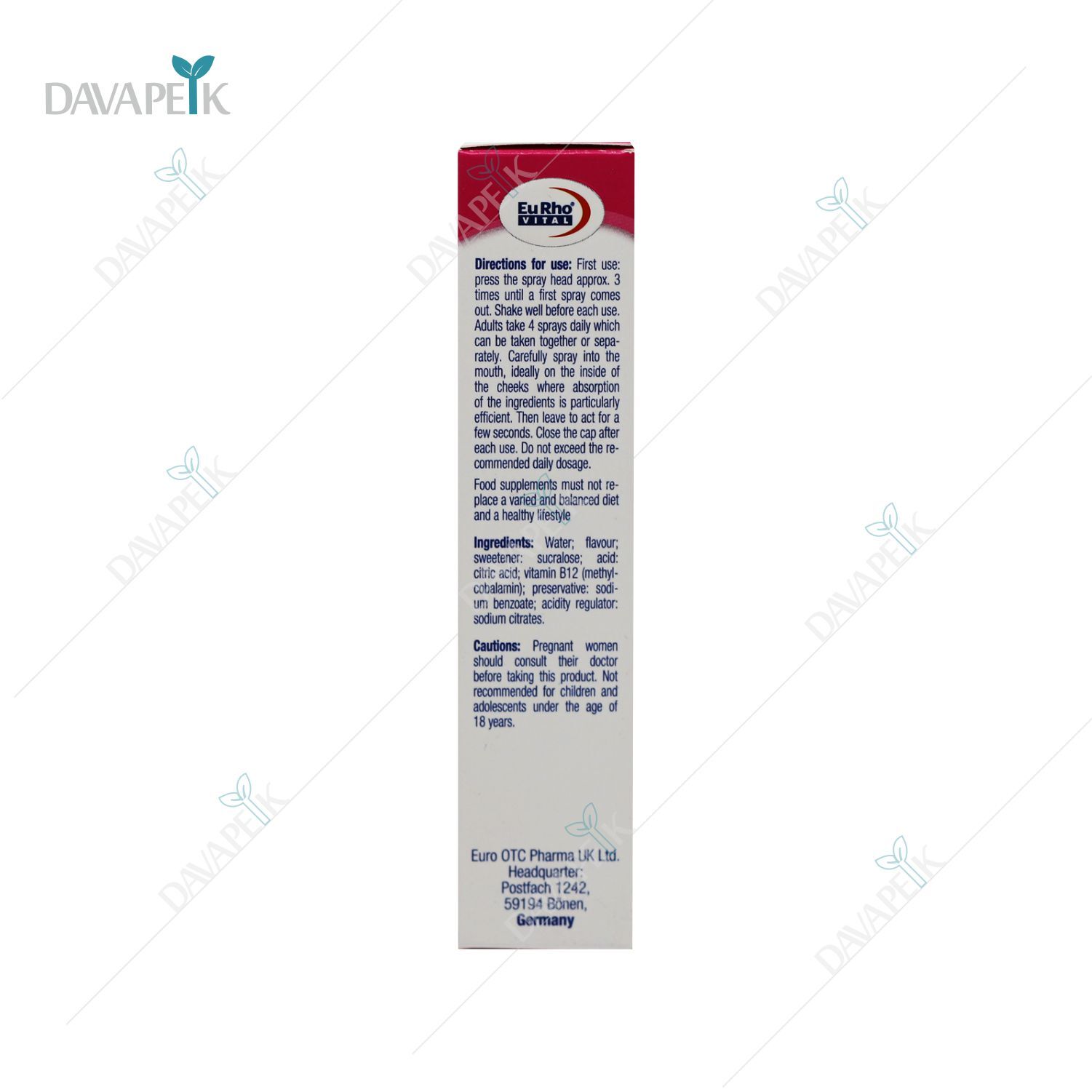 تصویر بستهبندی محصول با برند EuRho Vital