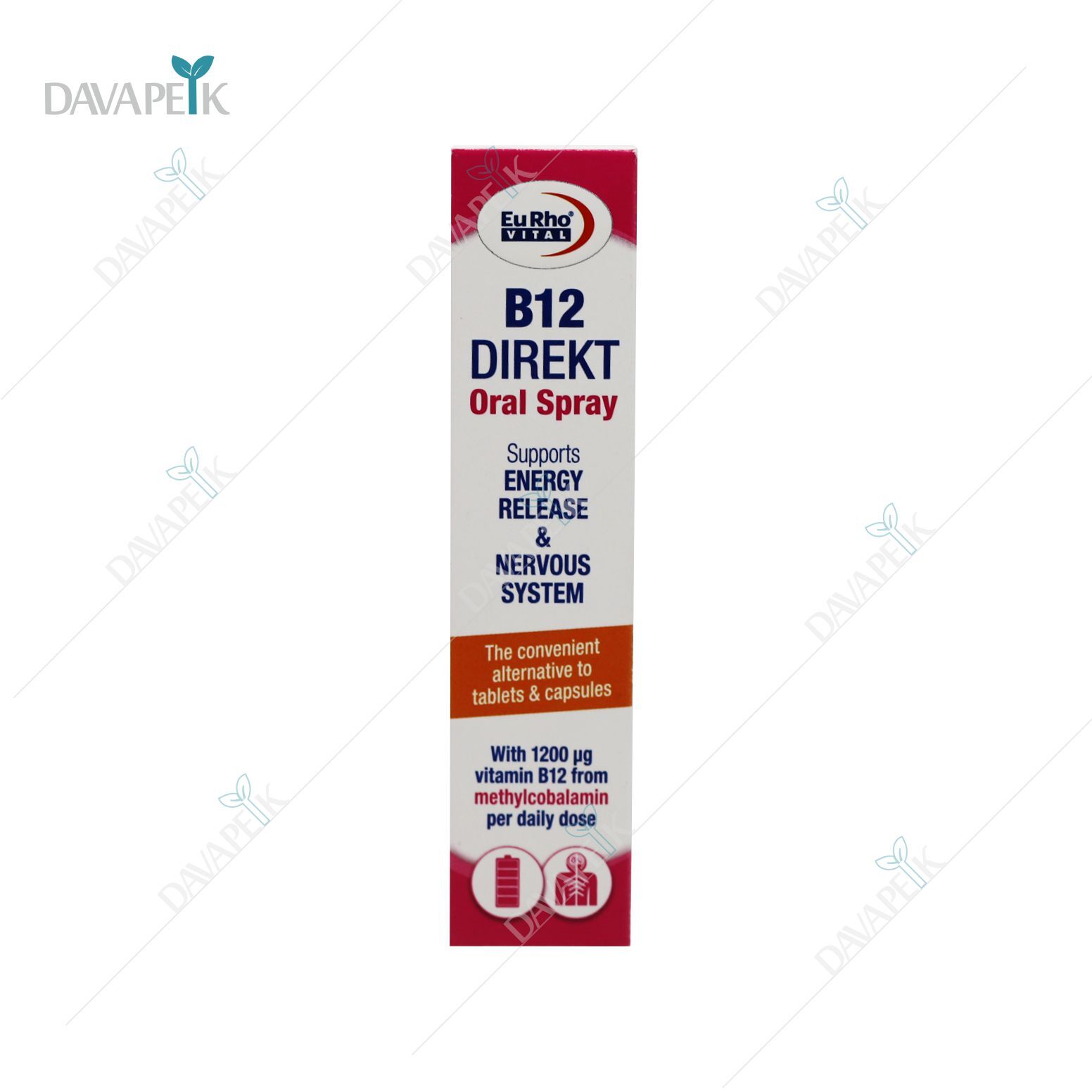 تصویر اسپری دهانی ویتامین B12 یوروویتال از نمای جلو