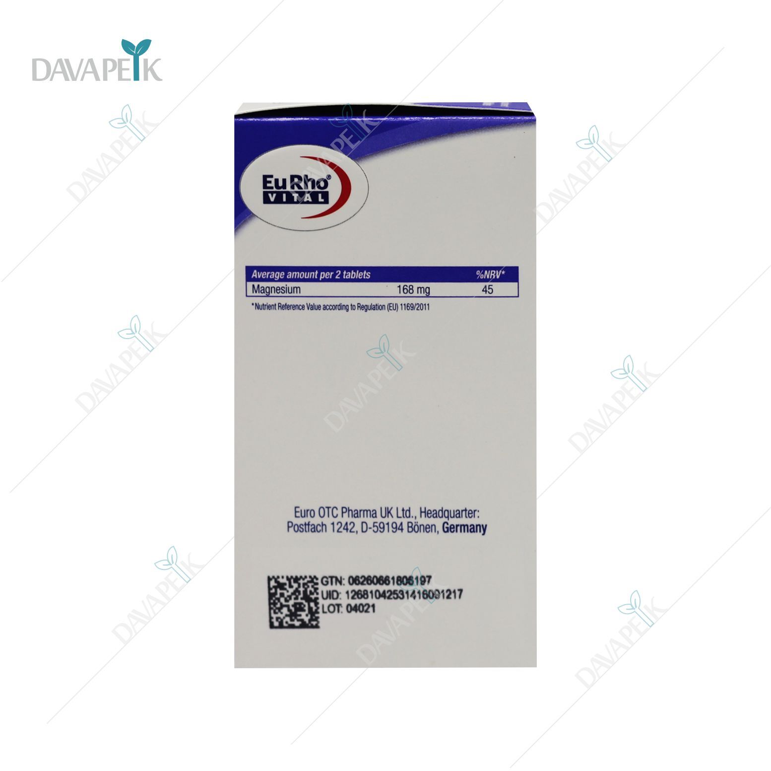  عکس نمای جانبی بسته حاوی توضیحات دوز مصرف 