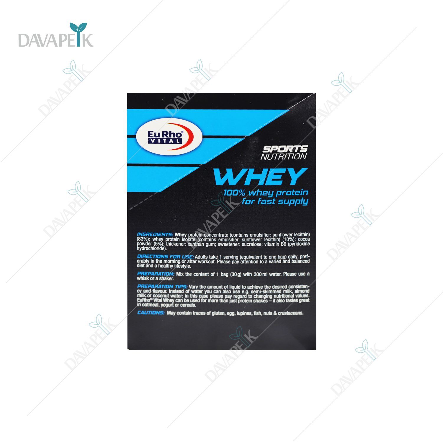 نمای بسته بندی پروتئین وی