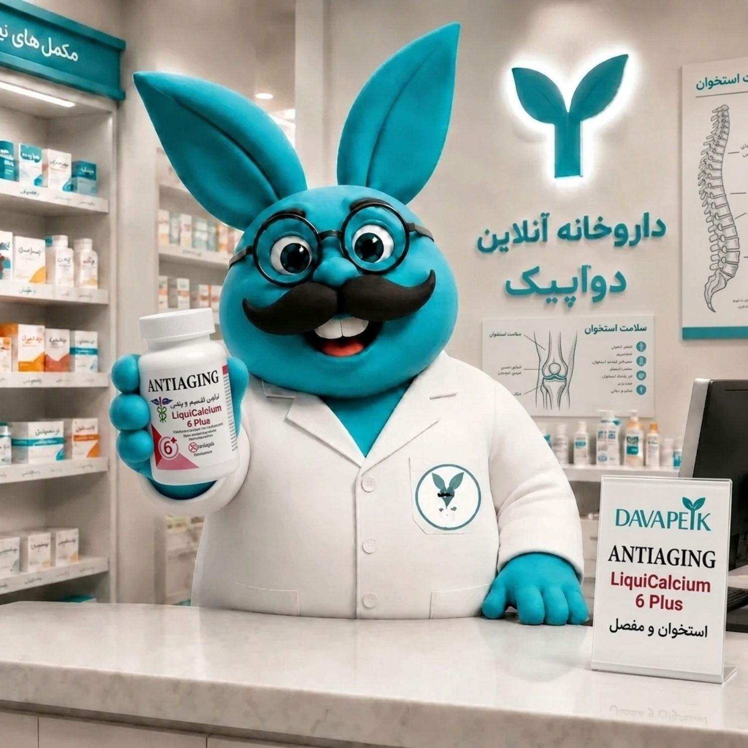  لیکوئی کلسیم 6 پلاس آنتی ایجینگ 30 عددی در دستان دوادد 