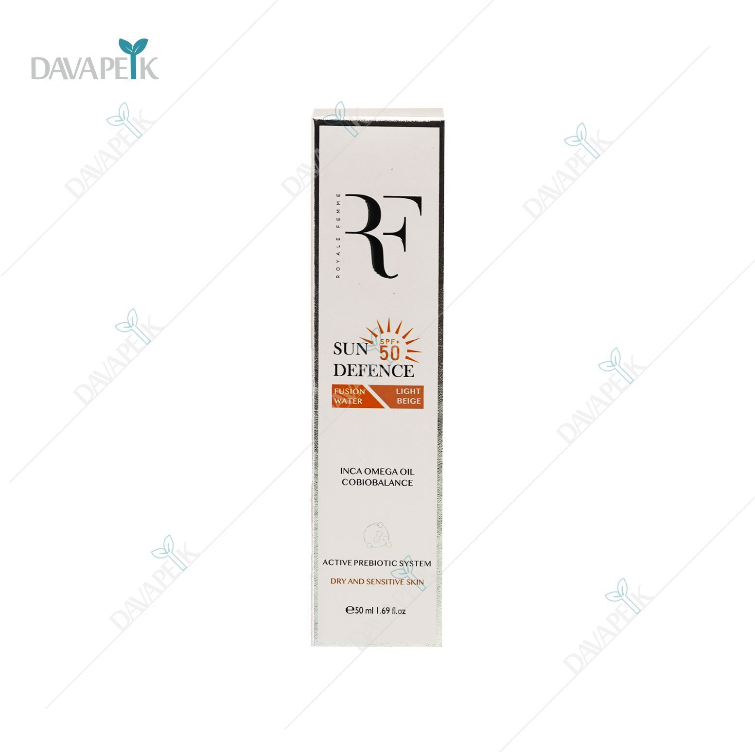  کرم ضدآفتاب آر اف SPF50 پوست خشک و حساس بژ روشن 