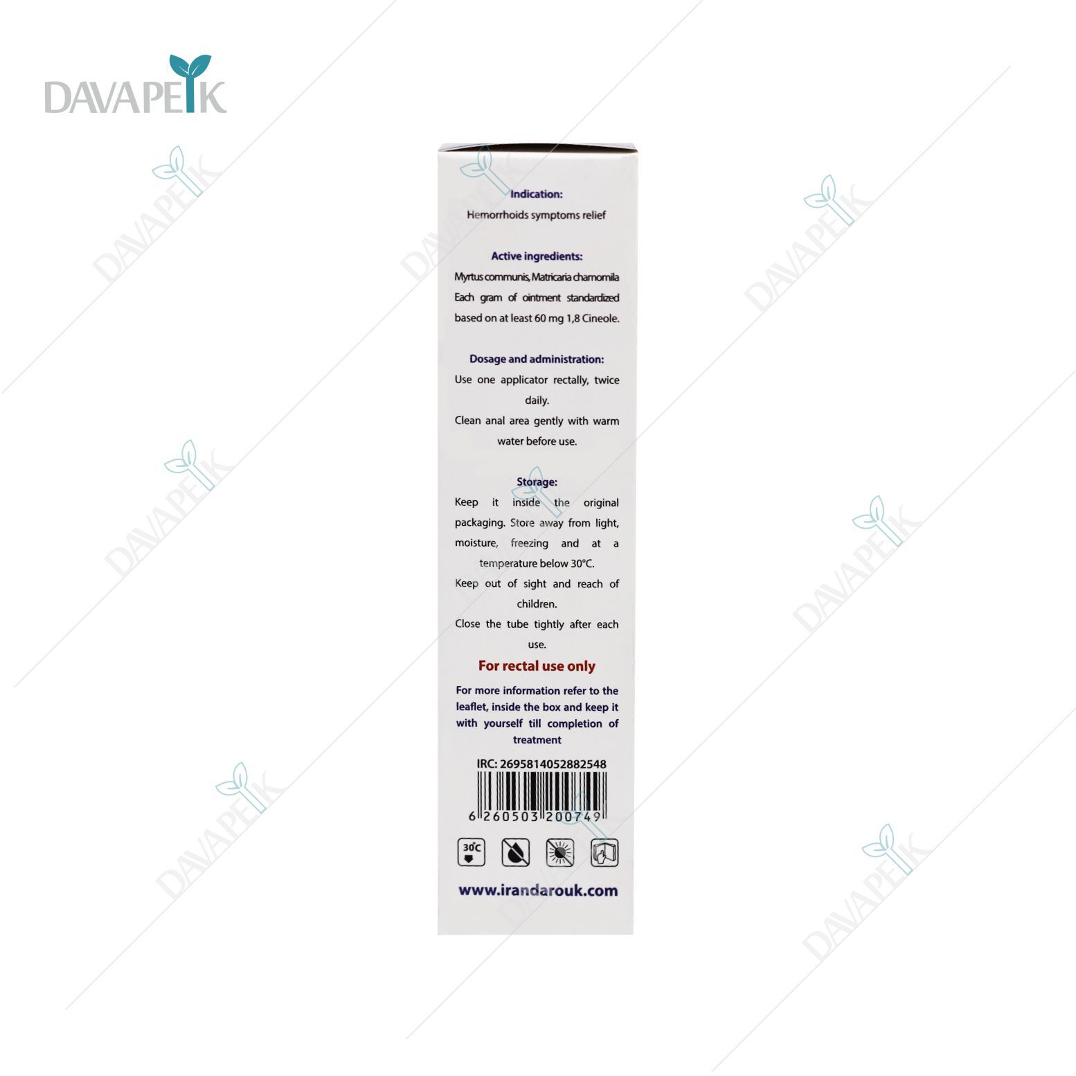  Iran Darouk Rectus Ointment 