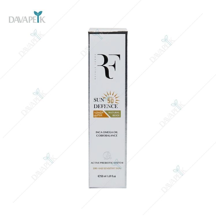 کرم ضد آفتاب آر اف اس پی اف 50 پوست خشک و حساس بژ طبیعی - RF Sunscreen Cream for Dry & Sensitive Skin Natural Beige