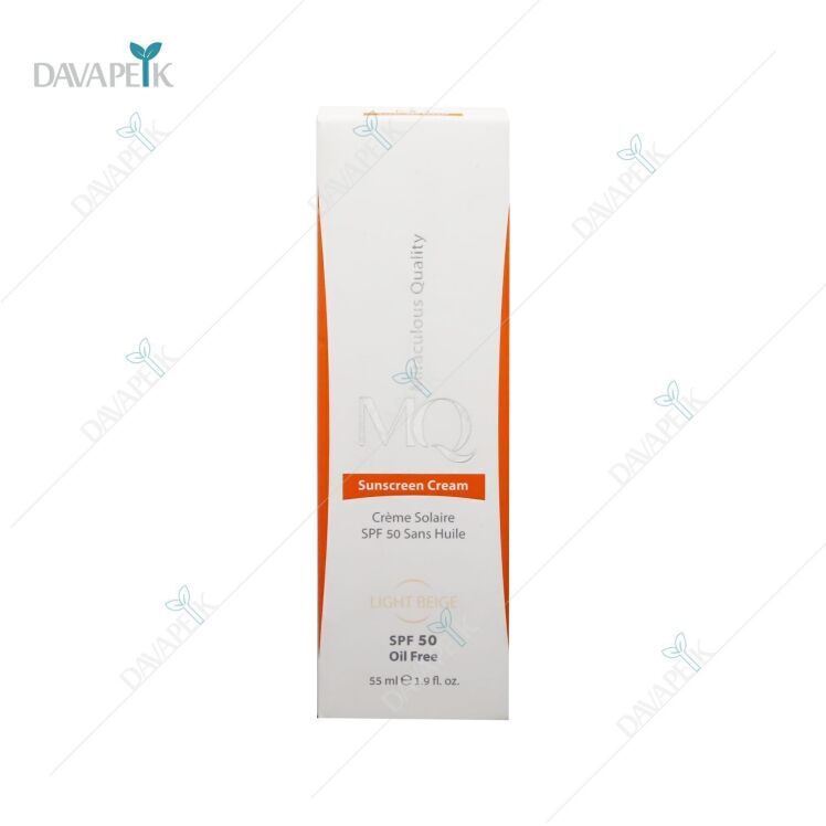 کرم ضد آفتاب ام کیو SPF 50 فاقد چربی لایت بژ