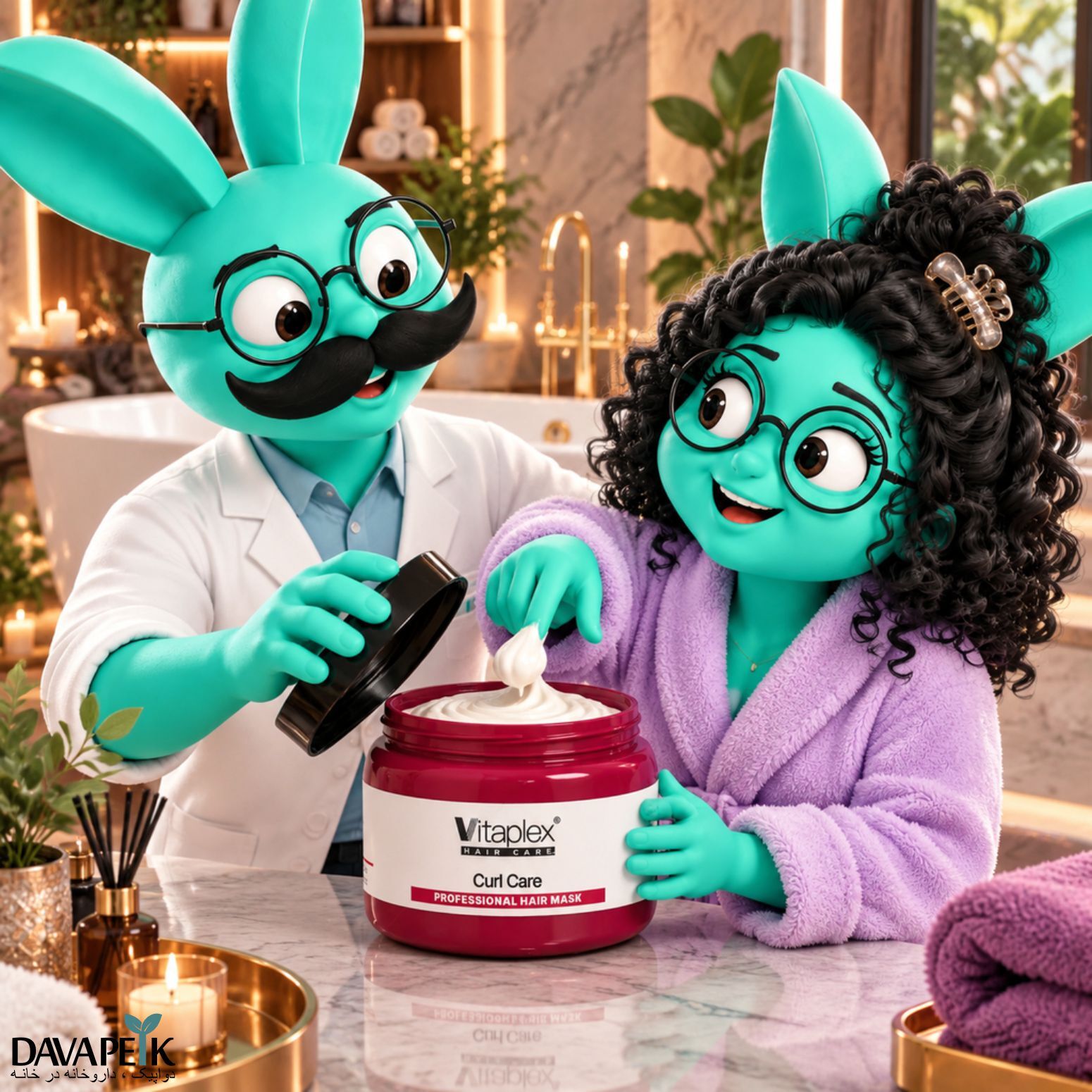  ماسک ترمیم کننده موهای فر ویتاپلکس با دوادد و دوامام 