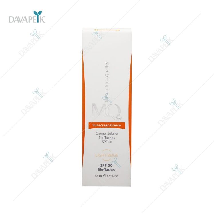 کرم ضد آفتاب ام کیو اس پی اف 50 ضد لک بژ روشن - MQ Bio Taches Sunscreen SPF 50 Light Beige