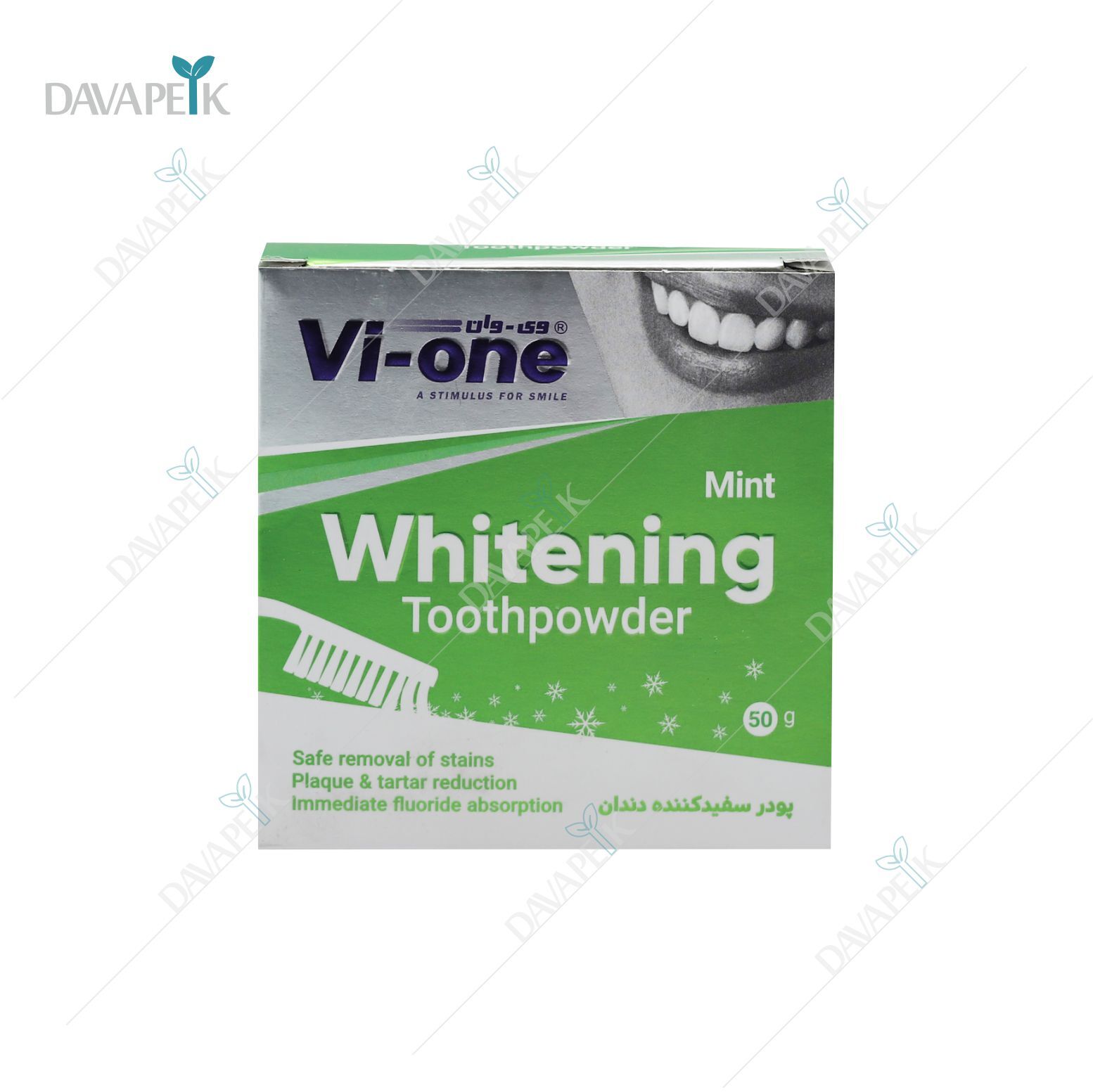  خرید پودر سفید کننده دندان Vi-One با طعم نعناع 